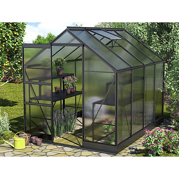 Vitavia Gewächshaus Apollo 5000 Schwarz 5 m² inkl. Fundament günstig online kaufen