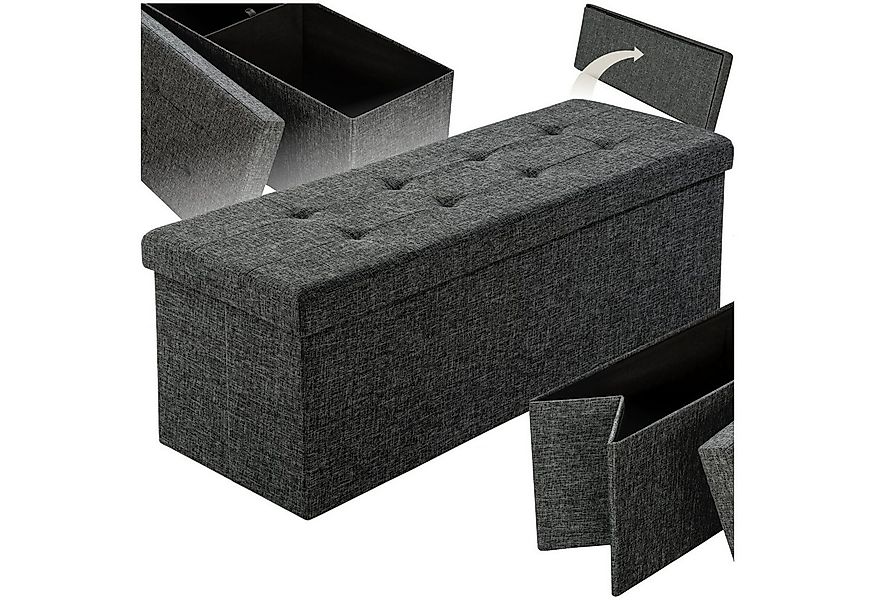 tectake Sitzhocker Faltbare Sitztruhe aus Polyester mit Stauraum 110x38x38c günstig online kaufen