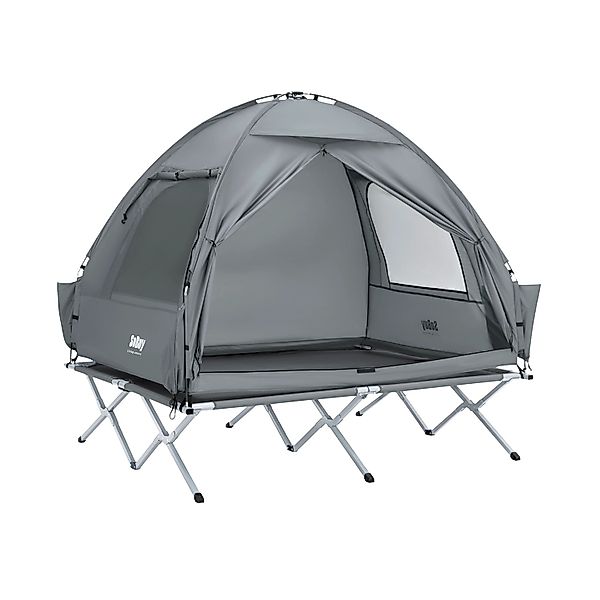 SoBuy 3in1-Zelt Campingzelt Outdoor 2 Person Grau 193x188x145cm OGS32-II-L- günstig online kaufen