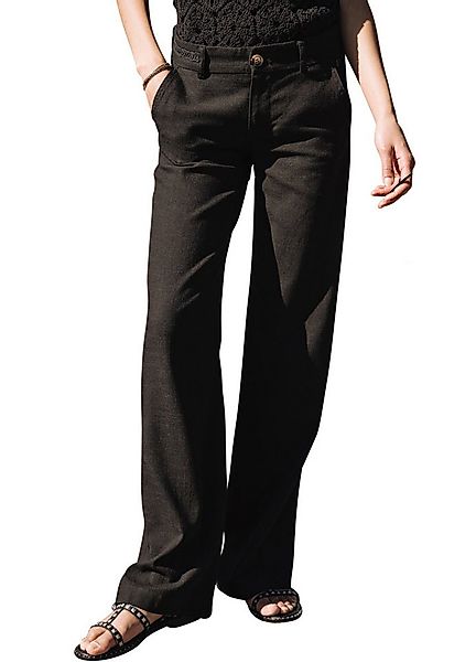 Freeman T. Porter Schlaghose Agatha Plain Linen black sommerlich leichte Ho günstig online kaufen