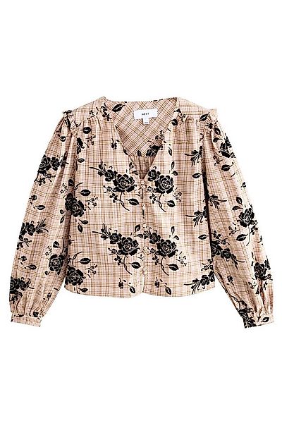 Next Langarmbluse Beflocktes, langärmeliges Oberteil mit Knöpfen (1-tlg) günstig online kaufen