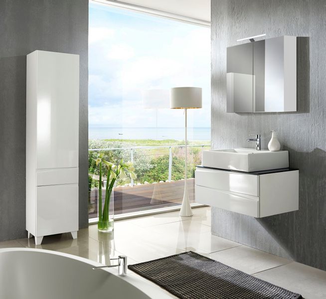 byLIVING Waschbeckenschrank "Shape" 1 Stk. tlg. für Aufsatzbecken mit asyme günstig online kaufen