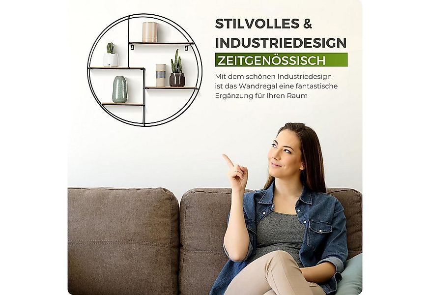 Holz Lichter Wandregal Wandregal rund, Bücherregal, Küchenregal, Hängeregal günstig online kaufen