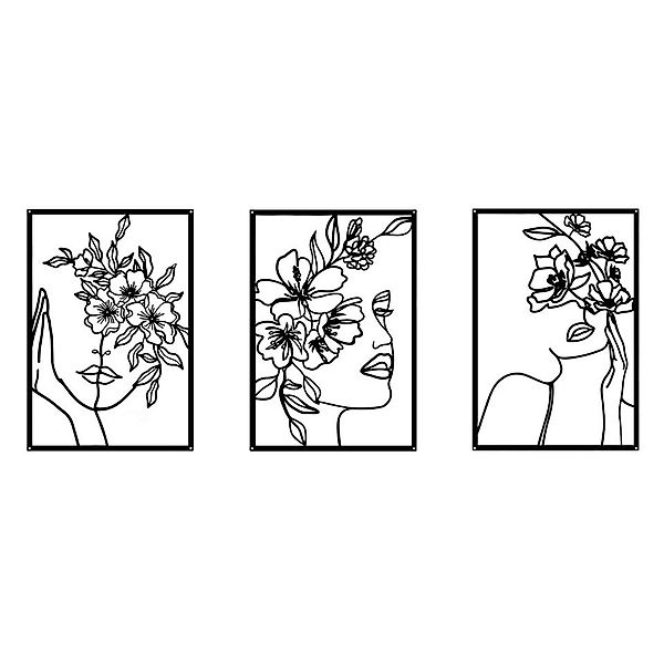 Coonoor Wanddekoobjekt Wanddekoration 3-teiliges Wanddeko aus schwarzem Met günstig online kaufen