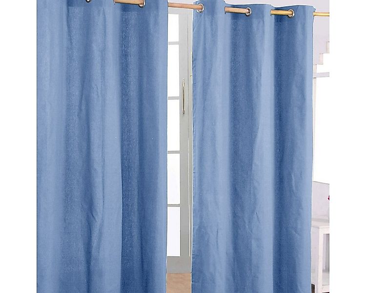 Homescapes Gardine Gardinen mit Ösen unifarben, Himmelblau, 117 x 137 cm günstig online kaufen