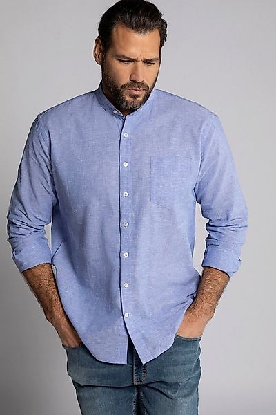 JP1880 Businesshemd Hemd Langarm Leinenmix Stehkragen Modern Fit günstig online kaufen