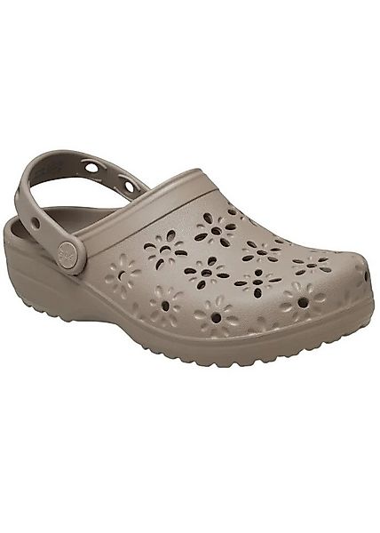 Crocs Sandale Classic Floral Cut Out Clog taupebraun Damen Badeschuh günstig online kaufen