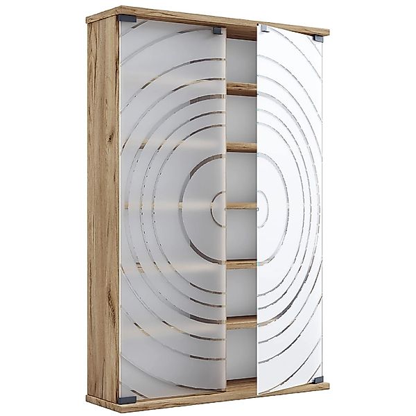 ebuy24 TilanoL Vitrinenschrank CD DVD 6 Ablagen 2 Türen Eiche Dekor günstig online kaufen