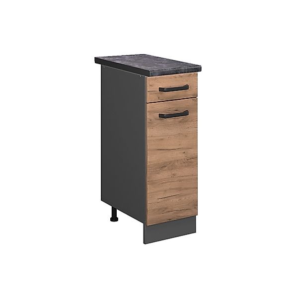 Vicco Küchenunterschrank R-Line Goldkraft Eiche/Anthrazit 30 cm AP Anthrazi günstig online kaufen