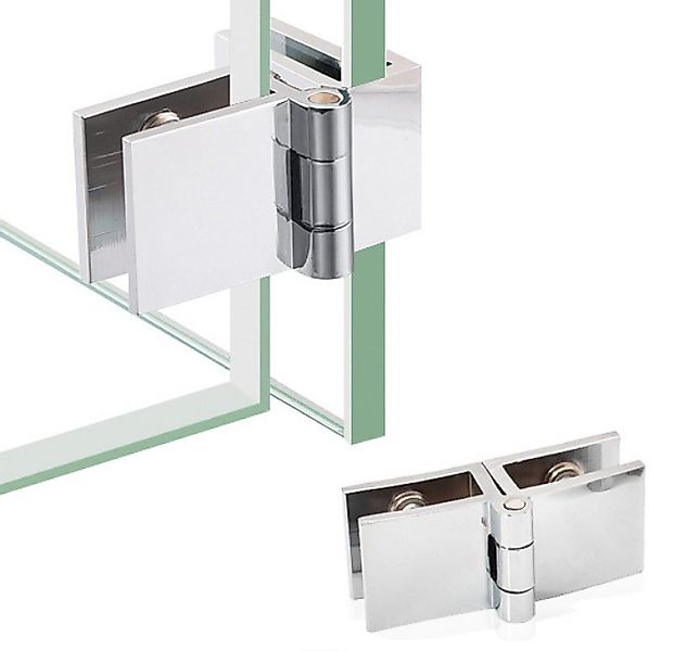 BAYLI Regal 2er Set Glas Scharnier 180 Grad, Dusche Tür Scharnier Halter, 5 günstig online kaufen