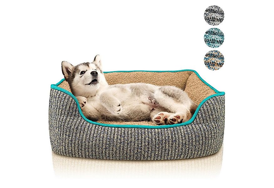 Bluzelle Tierbett Kuscheliges Hundesofa - S, Kunstleinen, Teddy-Fell Plüsch günstig online kaufen