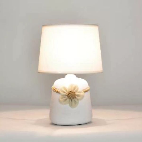 Wohnliche Tischlampe TERY 30cm Keramik Stoff Nachttisch günstig online kaufen