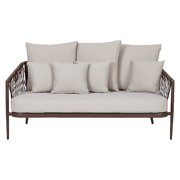 ebuy24 Harvey Gartensofa 3 Person mit Auflagen Braun günstig online kaufen