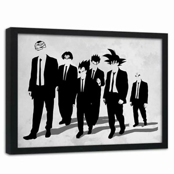 FEEBY® Kunst Mann im schwarzen Goku Leinwandbilder bunt Gr. 60 x 40 günstig online kaufen