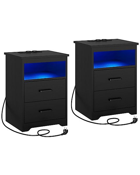 MSMASK Nachttisch Sofatisch mit LED-Beleuchtung, Nachtschrank günstig online kaufen