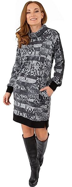 Estefania for woman Sweatkleid 196-5611, mit Wasserfallkragen und Eingrifft günstig online kaufen