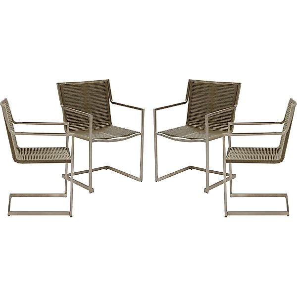 Garden Pleasure Freischwinger Sienna 4er-Set Taupe günstig online kaufen