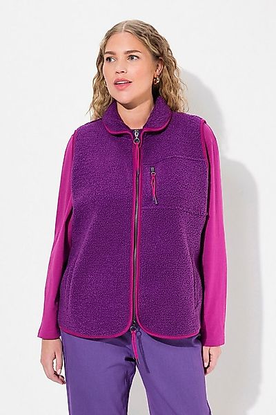 Ulla Popken Steppweste Teddyweste Stehkragen 2-Wege-Zipper ärmellos günstig online kaufen