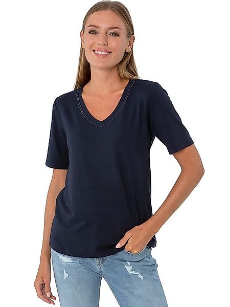 Estefania for woman Kurzarmshirt 194-1261, Basic Shirt mit V-Ausschnitt und günstig online kaufen