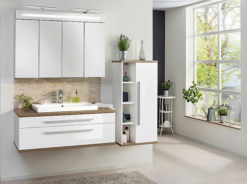 Fackelmann Waschbeckenunterschrank Stanford Eiche Natur 110 cm günstig online kaufen