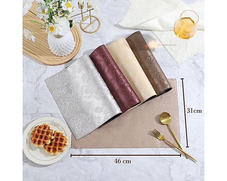 Vivi Idee Platzset Geprägte luxuriöse Tischsets Tischmatte Kunstleder, abwi günstig online kaufen