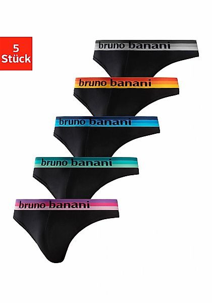 Bruno Banani String, 5 Stk. mit Streifen Logo Webbund günstig online kaufen