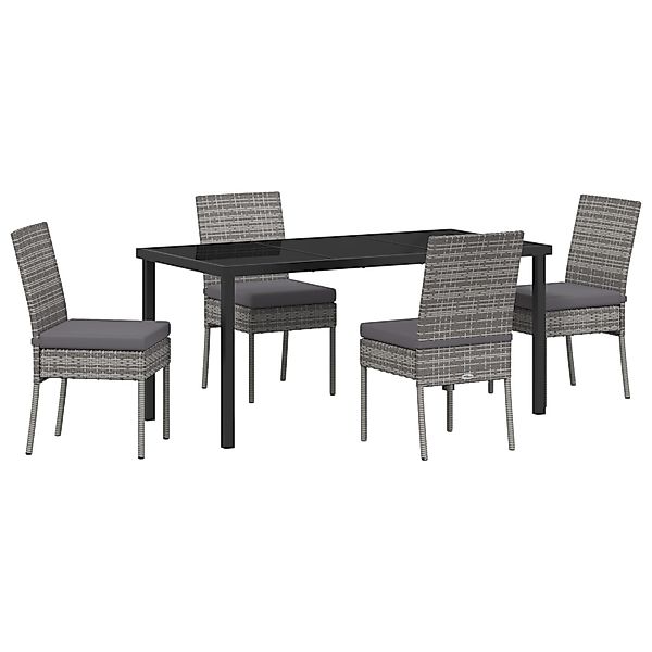 vidaXL Garten Essgruppe 5-Tlg Grau Poly Rattan 3379229 günstig online kaufen