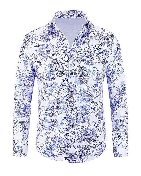 Allthemen Langarmhemd Herren Jacquard Oberteile glitzes Freizeithemd für Ho günstig online kaufen