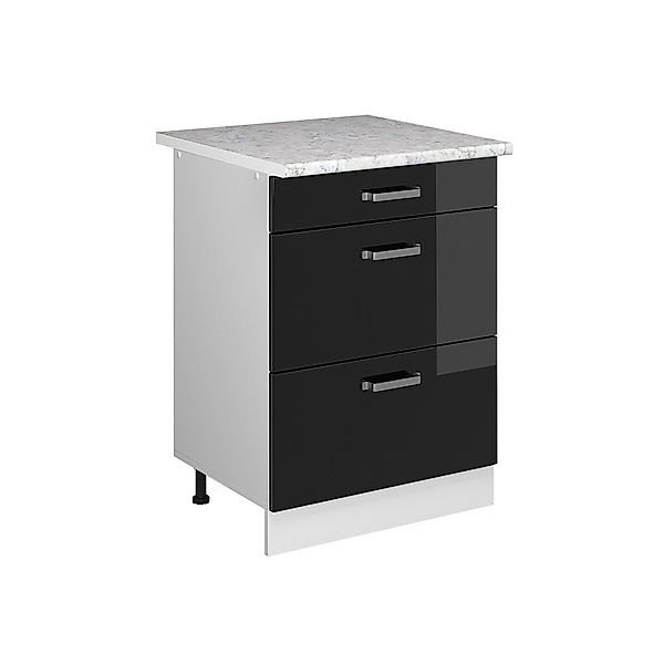 Vicco Schranksystem R-Line, Schwarz Hochglanz/Weiß, 60 günstig online kaufen