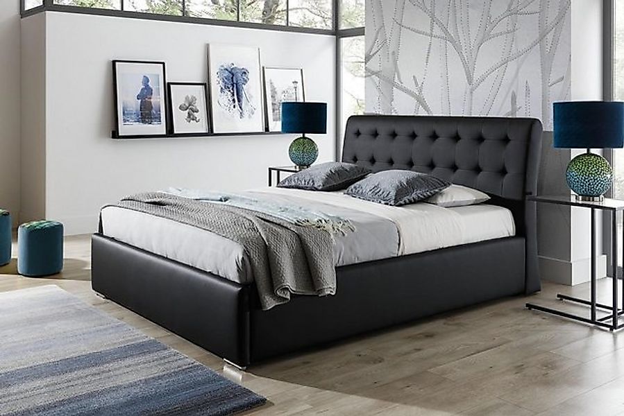 Xlmoebel Bett Neues Doppelbett im Hotelstil mit echtem Chesterfield-Design, günstig online kaufen