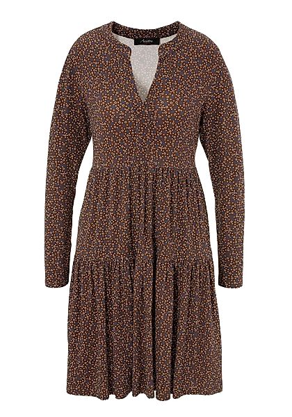 Aniston CASUAL Jerseykleid, mit trendfarbigen, grafischen Allover-Druck - N günstig online kaufen
