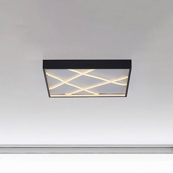 JUST LIGHT. LED-Deckenleuchte Mikado, 50 x 50 cm, schwarz günstig online kaufen