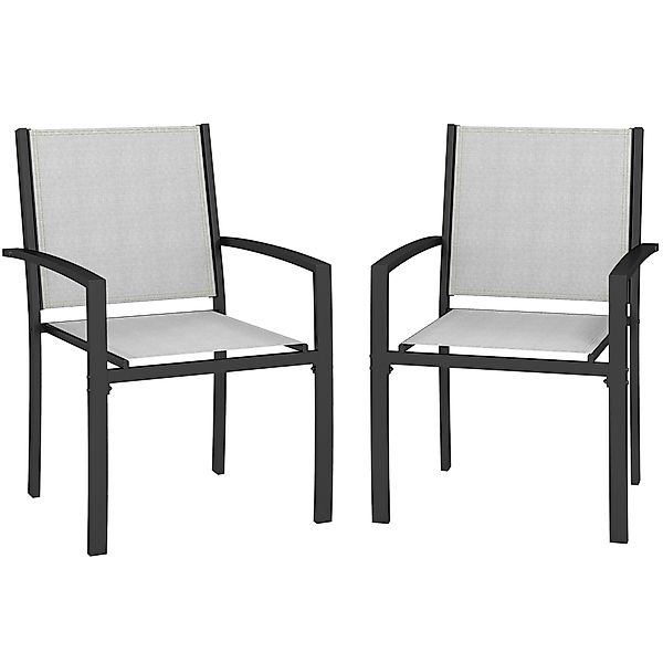 Outsunny Set von 2 Stapelstühlen für den Garten, stapelbare Gartenstühle mi günstig online kaufen