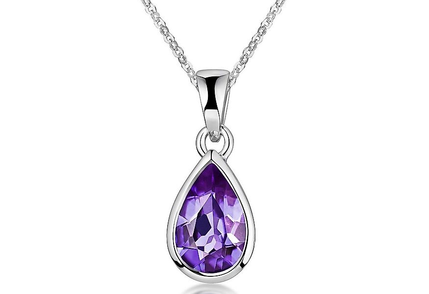 Materia Kettenanhänger Tropfen Amethyst Edelstein Lila KA-274, 925 Sterling günstig online kaufen