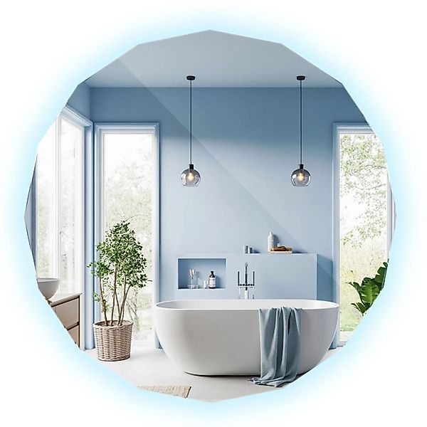 Tulup LED Spiegel LED Geometrischer Spiegel 50x50 cm LED Geometrischer Spie günstig online kaufen