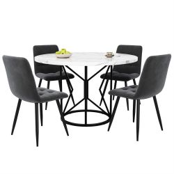 OKWISH Essgruppe Esstisch mit 4 Stühlen, günstig online kaufen