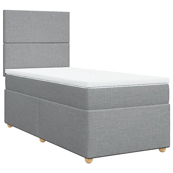 vidaXL Boxspringbett mit Matratze Hellgrau 90x200 cm Stoff 3293456 günstig online kaufen