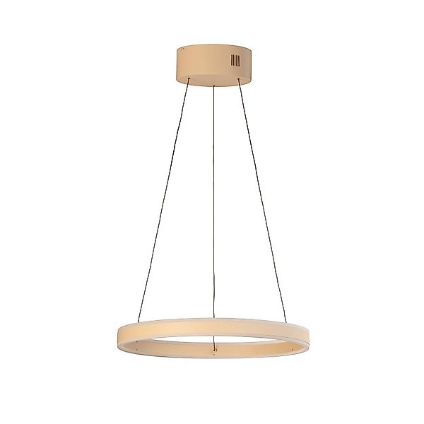 LED-Hängelampe Silvio, Ø 50 cm, sandfarben, Metall, CCT, günstig online kaufen