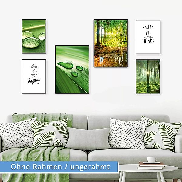 Artland Poster "Genieße die Natur", Baumbilder, (Set, 6 St.), 6er Set, 2xDI günstig online kaufen