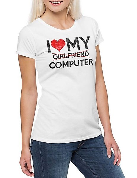 Urban Backwoods Print-Shirt I Love My Computer Damen T-Shirt Informatiker G günstig online kaufen