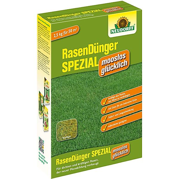 Neudorff Rasendünger Spezial mooslos glücklich 2,5 Kg günstig online kaufen