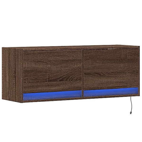 vidaXL TV-Wand TV-Wandschrank mit LED-Beleuchtung Eichen-Optik günstig online kaufen