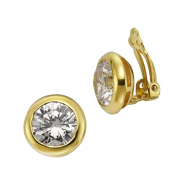 Zeeme Paar Ohrhänger "925/- Sterling Silber vergoldet Zirkonia weiß" günstig online kaufen