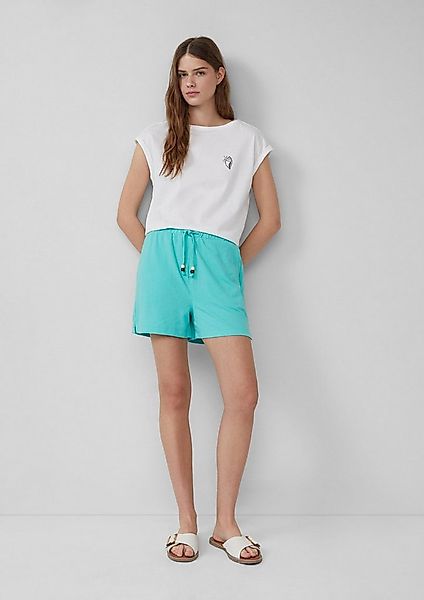 s.Oliver Shorts Hose Jersey-Shorts mit Elastikbund und Schmuckperlen günstig online kaufen