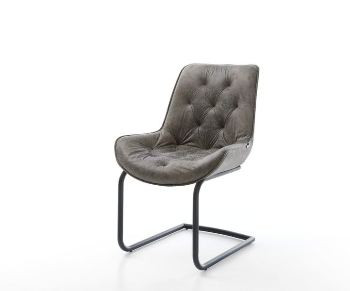 DELIFE Polsterstuhl Taimi-Flex, Freischwinger rund Schwarz günstig online kaufen