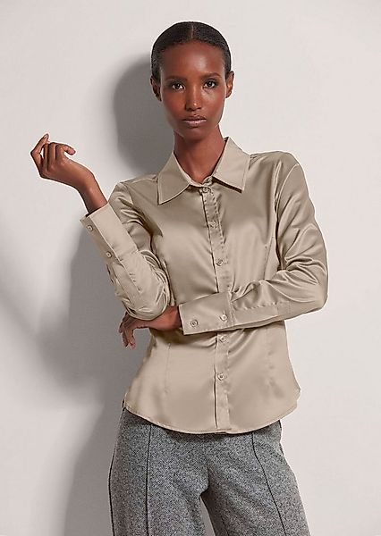 MADELEINE Hemdbluse Hemdbluse mit glänzendem Finish Elegantes Blusenshirt m günstig online kaufen