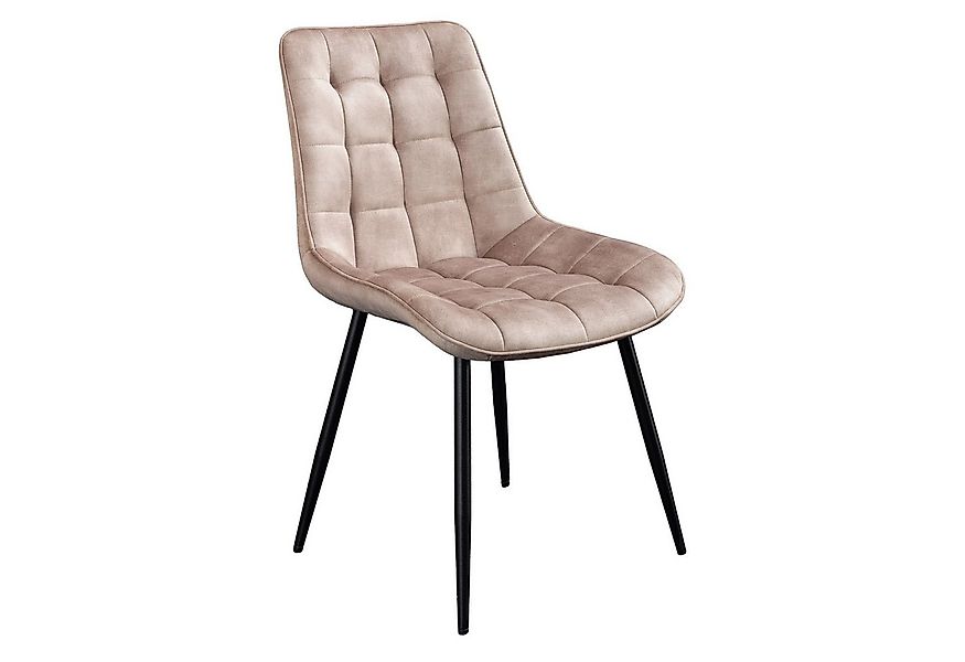 riess-ambiente Esszimmerstuhl ROADSTAR champagner greige / schwarz - Samt, günstig online kaufen