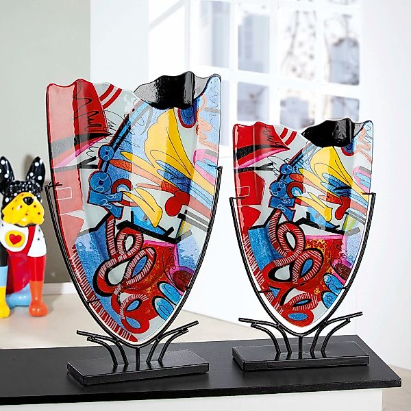 Casablanca by Gilde Dekovase »Street Art«, (1 St.), Vase aus Glas auf Metal günstig online kaufen