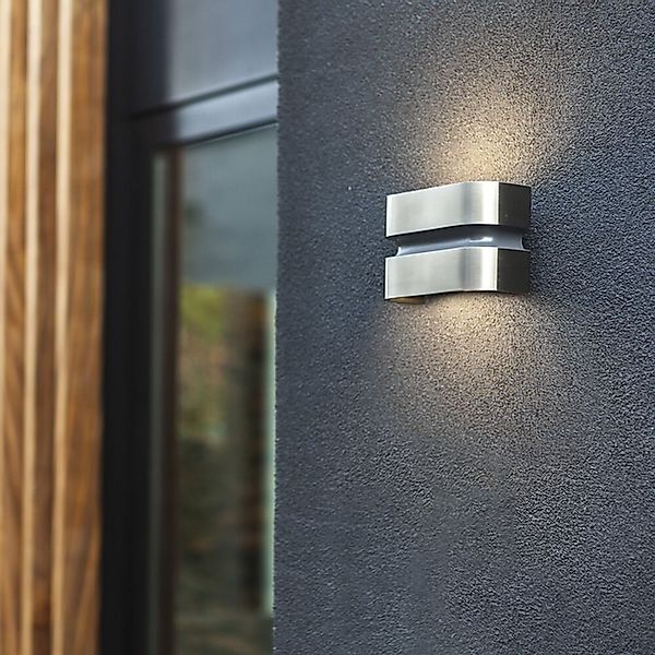 LED Außenwandleuchte Maya in Edelstahl Up- and Downlight günstig online kaufen