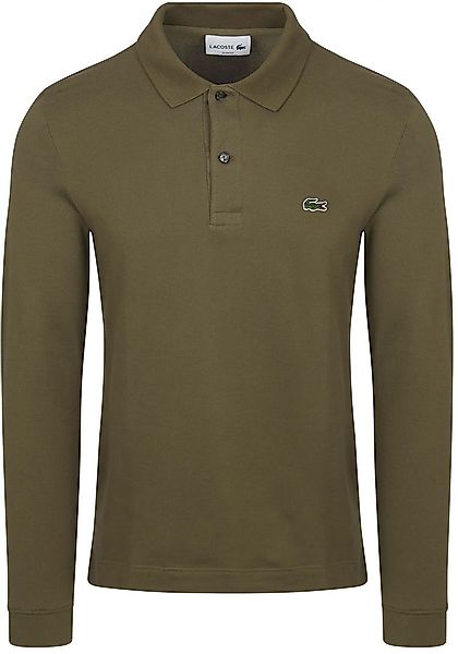 Lacoste Langarm-Poloshirt Olivgrün - Größe M günstig online kaufen